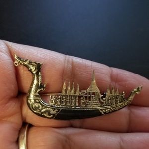 Sterling Thai/Siam Dragon Barge Pin
